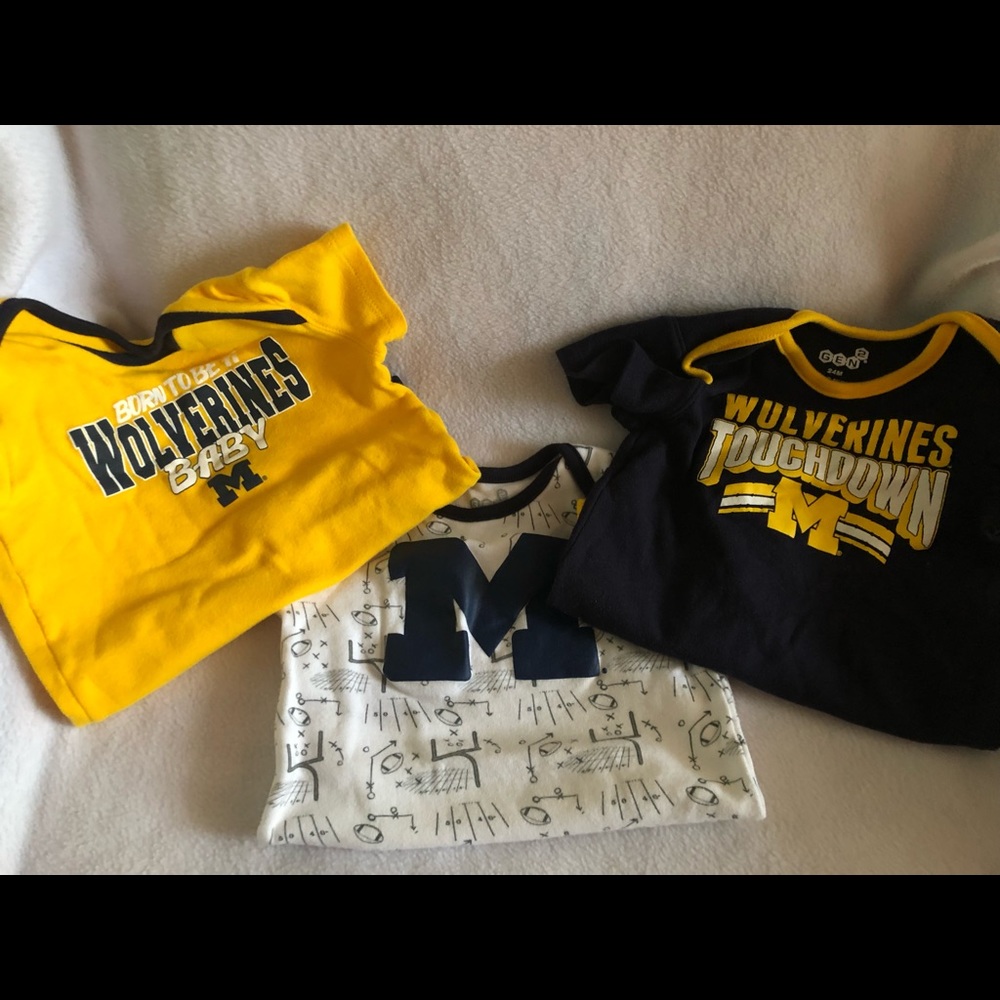 Michigan baby onesies Wolverines 24m ncaa